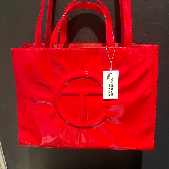 Telfar Handbags - Brand New Red Patent TELFAR Bag Medium (Never Used)